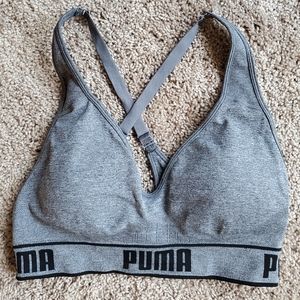 Gray Padded Sports Bra- Puma